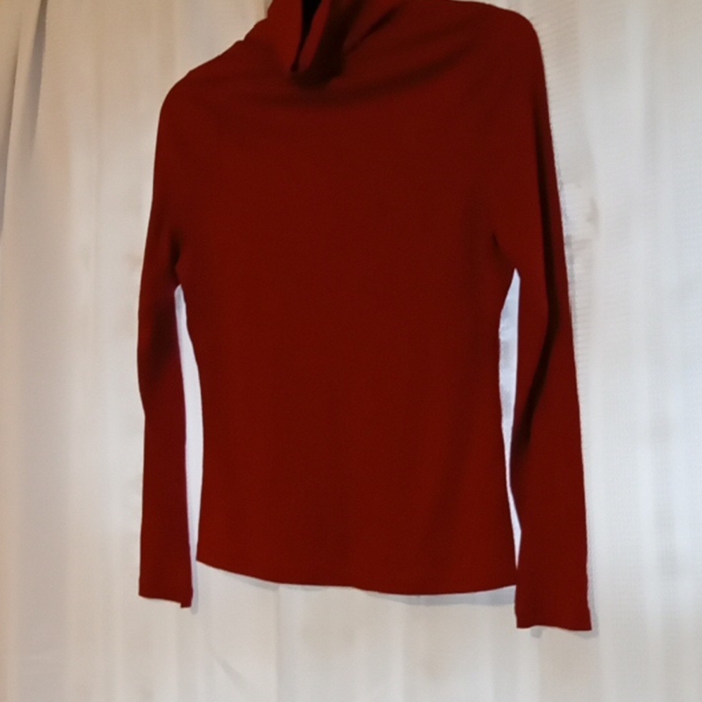 J. Peterman Rich Red Cowl Neck Sweater